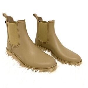 Igor Rain Boots Women's Size 38 Beige Waterproof Rubber Made in Spain Pullon